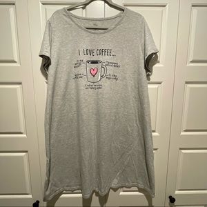 I Love Coffee ☕️ 💗 Plus Size Night Gown 1x/2x